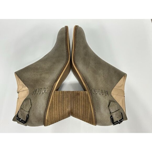 Boutique by Corkys Western Ankle Booties Womens Sz 11 Taupe Faux Leather - Picture 3 of 9